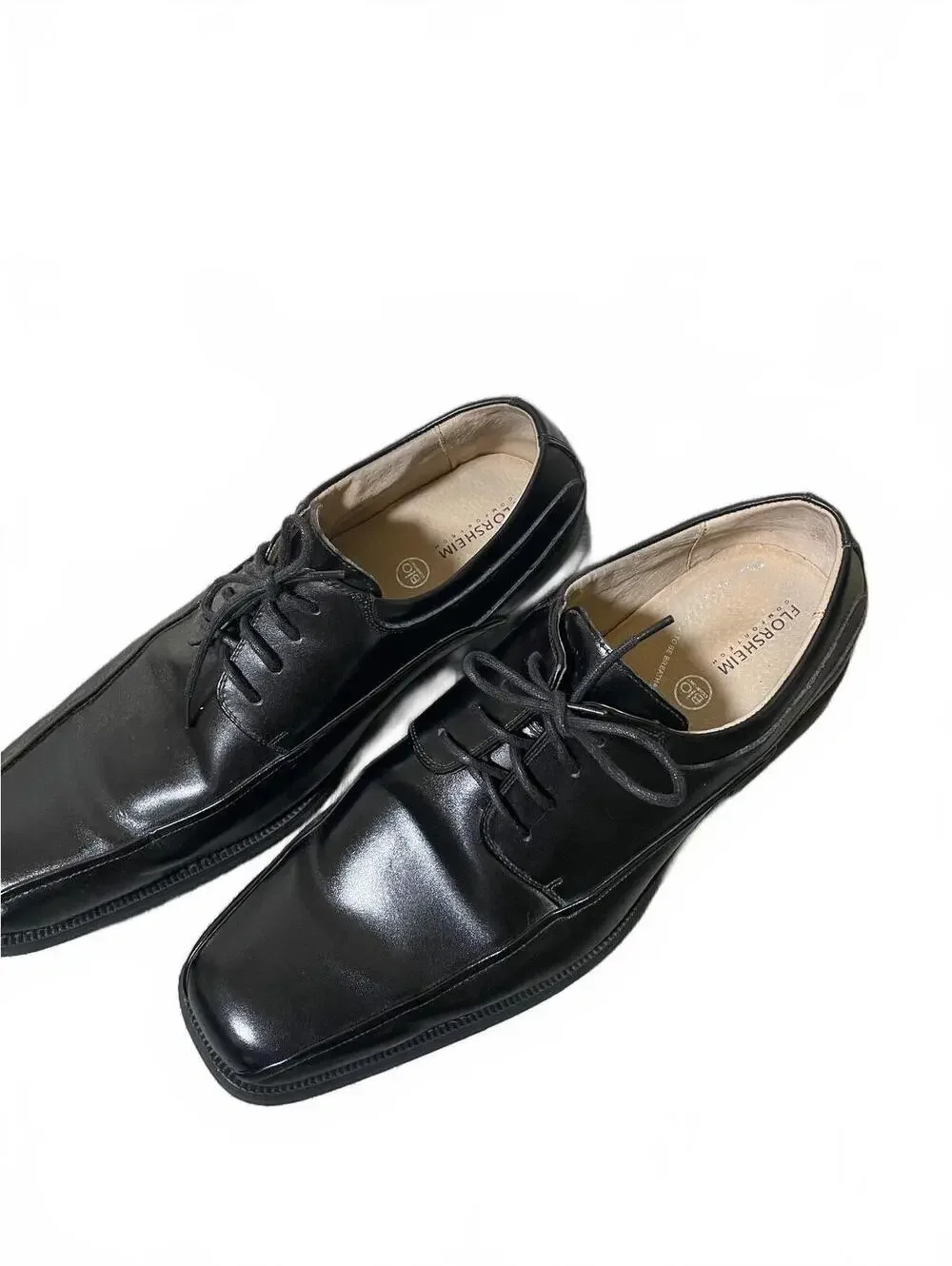 Florsheim Men’s Shiny Black Leather Lace Up Leather Oxford size 11-093